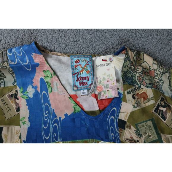 New Johnny Was Tunic Shirt Womens Small Multi Samantha Japanese Print - Picture 3 of 9